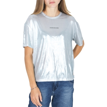 Calvin Klein Girls T-shirt Silver Coated 1154 Metallic